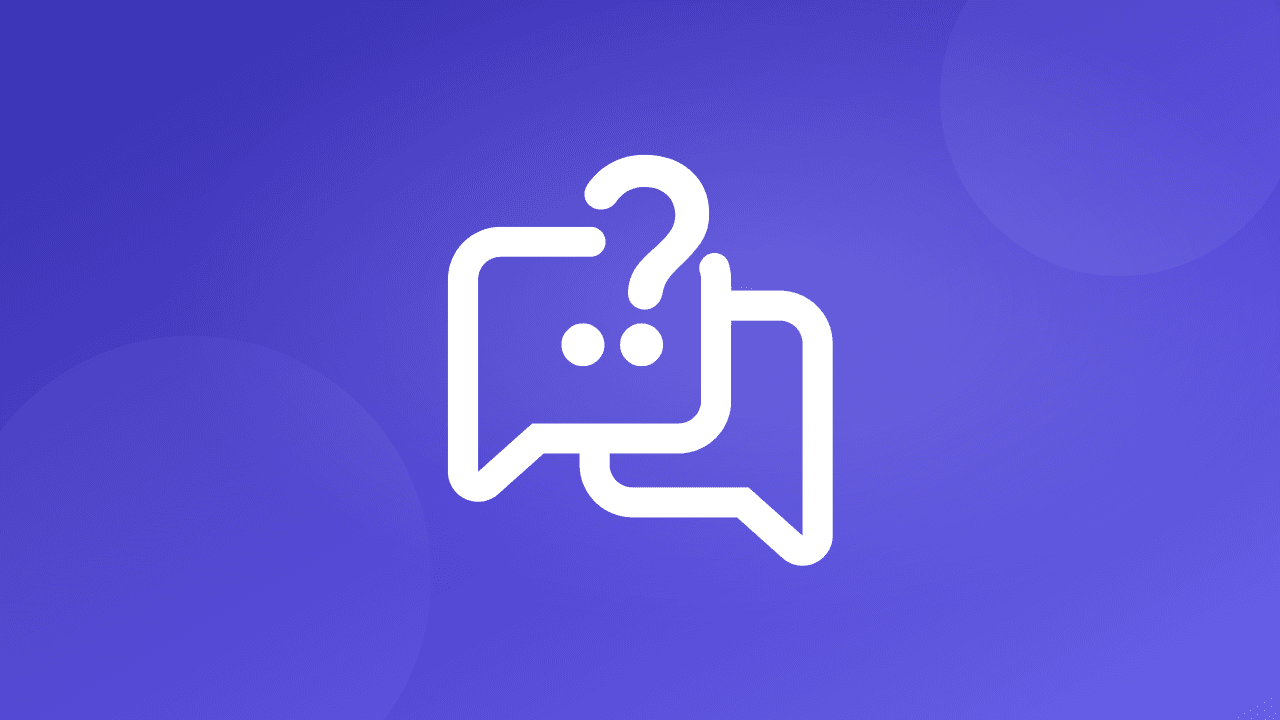 Beporsim mark — chat bubbles with question mark on purple