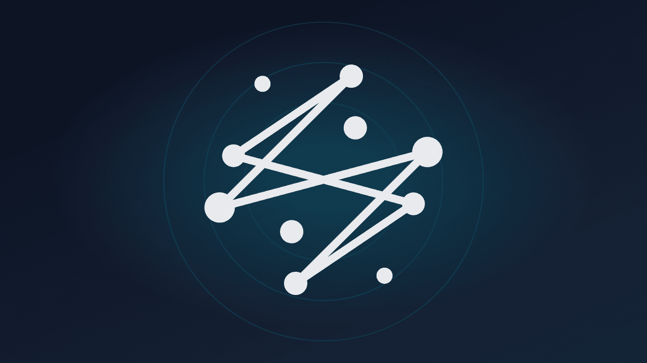 NetSurveil mark — network nodes on dark field